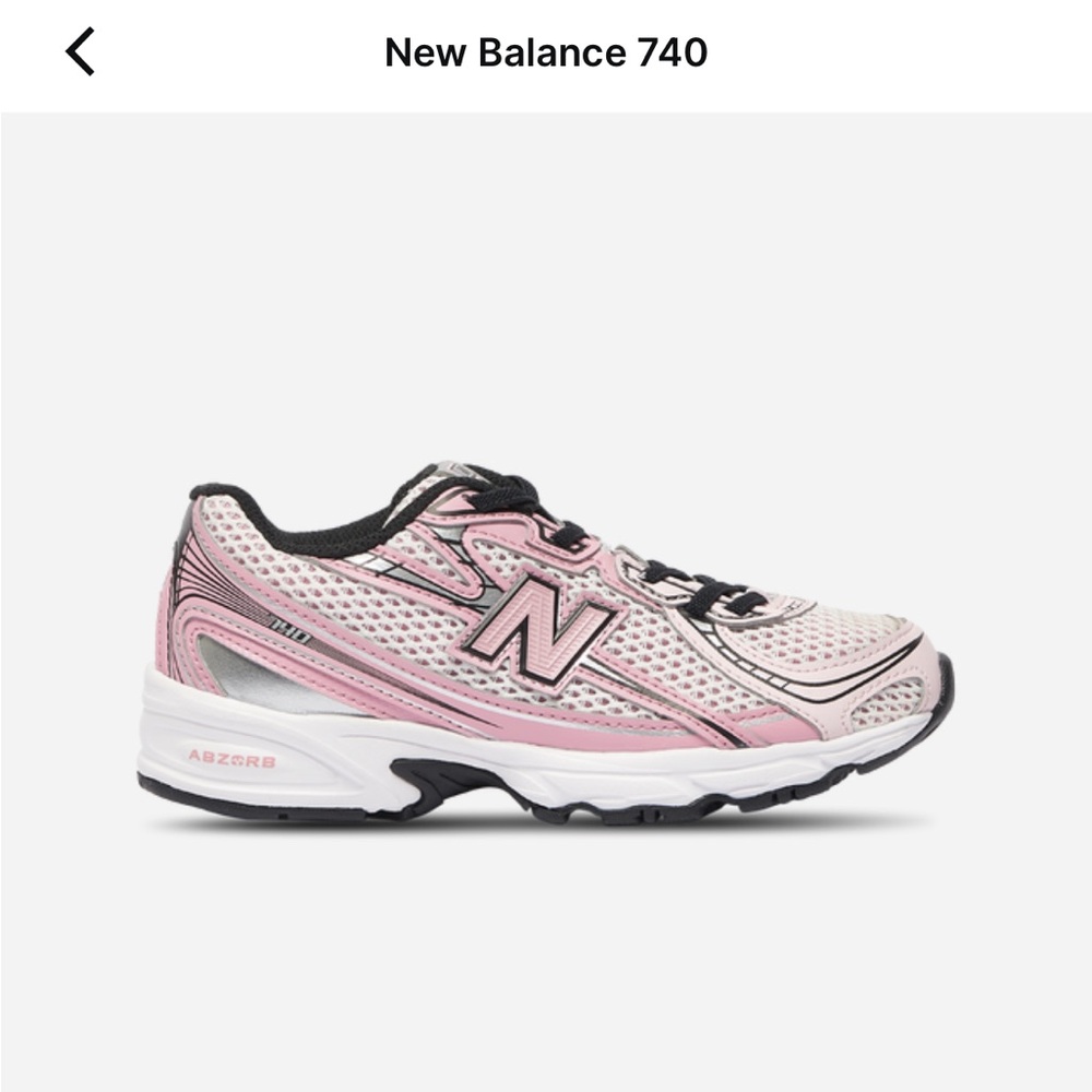 New Balance Kids 740 Running Shoe - Pink/White